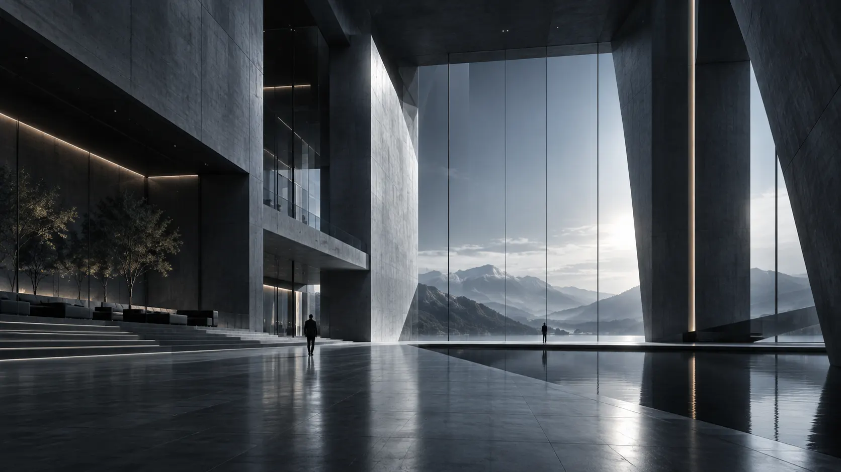 Institutional headquarters atrium